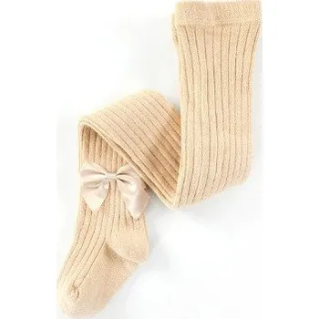 Dívčí oblečení Dívčí punčochy s mašlí béžova 2-4 roky