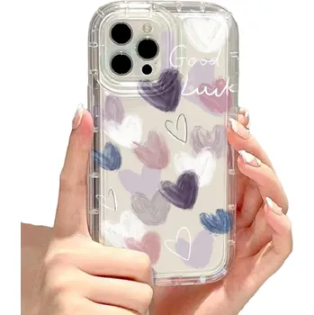 Pouzdro na mobilní telefon Průhledný ochranný kryt s motivem fialových srdcí na Samsung Galaxy S23 Ultra