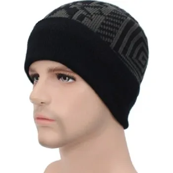 Čepice Pánská zimní čepice se vzorem J2099 černá