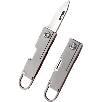 Multifunkční nůž Mini skládací nerezový kapesní nůž s klíčenkou Kompaktní EDC nůž do kapsy Přenosný přívěsek na klíče Cestování Outdoor Turistika Výlety