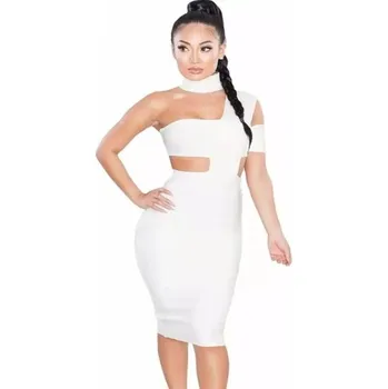 Dámské šaty Midi šaty bandážové A1442 bílá M
