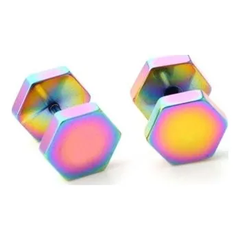 Náušnice Falešné plugy A2670 vícebarevná 7 mm