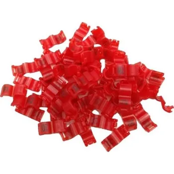 Hračka pro ptáka Sada 20 ks barevných kroužků 3 mm na nohy ptáků Plastové klipy na kroužkování holubů, kanárků a papoušků Identifikační značky pro ptáky červená