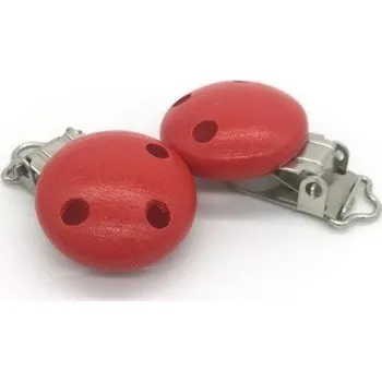 Dřevěný klip na dudlík J3143 červená