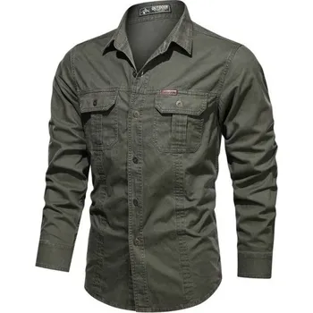 Pánská košile Pánská košile F696 armádní zelená S