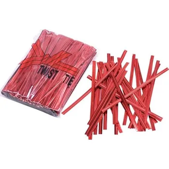 Termobox Metalické spony na sáčky 800 ks červená 8 cm