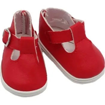 Doplněk pro panenku Kožené boty pro panenku červená