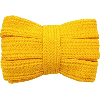 Tkaničky do bot Ploché široké tkaničky 140x2 cm Polyesterové barevné tkaničky do tenisek Boty Módní doplněk DIY šití Oblečení žlutá