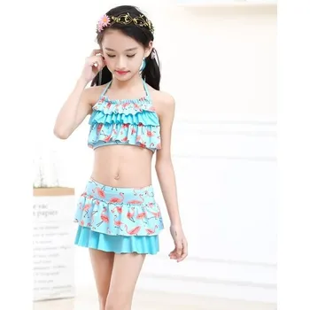 Kojenecké plavky Dívčí volánkové bikiny J2499 světle modrá 10