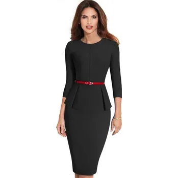 Dámské šaty Společenské šaty s páskem černá XXL