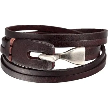 Náramek Kožený náramek H586 tmavě hnědá
