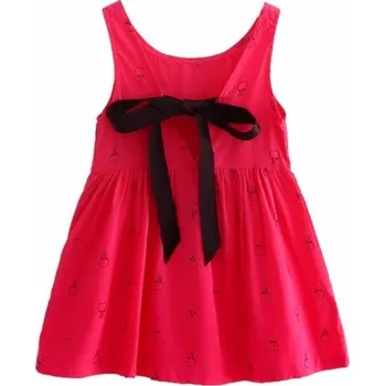 Dívčí oblečení Dívčí letní šaty se vzorem - Tmavě růžové 4