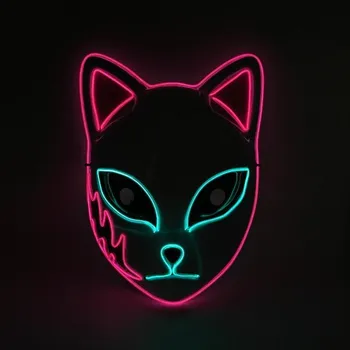 Karnevalová maska Halloweenská svítící maska kočka 3