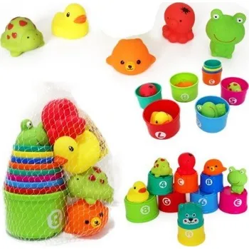 Nafukovací kruh Skládací pohárky se stříkacími zvířátky - 14 ks