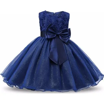 Dívčí oblečení Moderní dívčí šaty J2573 tmavě modrá 12