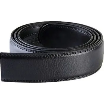 Opasek Pásek bez přezky 3,5 cm pro automatickou sponu Pánský pásek z PU kůže Elegantní hladký opasek Nastavitelná délka Opasek bez dírek černá 140 cm