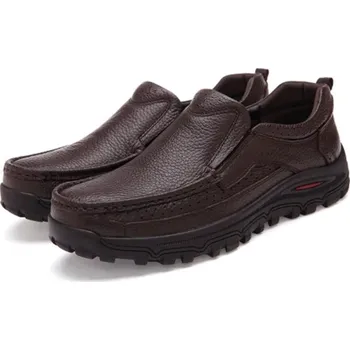 Pánské polobotky Pánské mokasíny na platformě J1487 hnědá 41