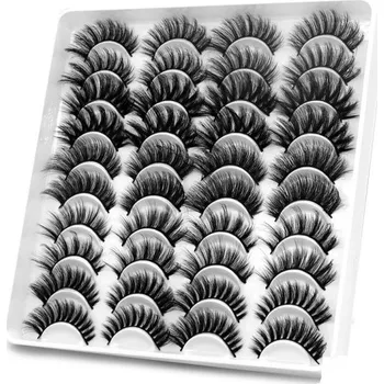 Umělé řasy 20 párů umělých řas různých délek Falešné 3D nalepovací řasy s velkým objemem Sada na prodloužení řas 2