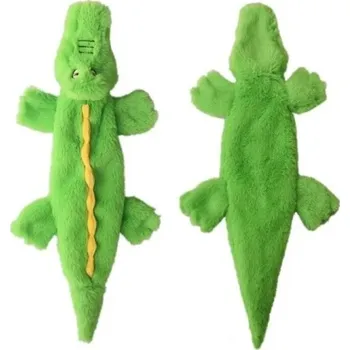 Kosmetika pro psa Pískací plyšová hračka pro psy 45 cm Krokodýl bez výplně Odolná interaktivní hračka Pískací hračka na kousání Měkká hračka pro psy světle zelená