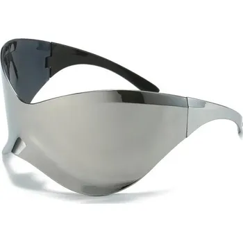 Futuristické sluneční brýle Oversized ochranné brýle Sluneční brýle nadměrné velikosti Moderní zaoblené brýle Tvarované brýle 16 x 9,5 x 7,5 cm stříbrná