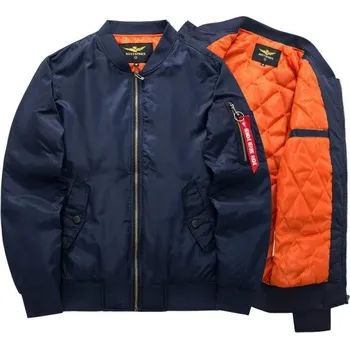 Pánská větrovka Pánská jarní/podzimní bunda leteckého stylu J2058 modrá XS