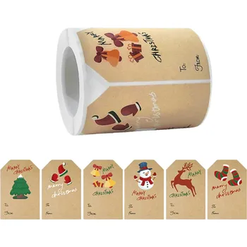 Dárková visačka Jmenovky s vánočním motivem 7,5 x 5 cm 50 ks