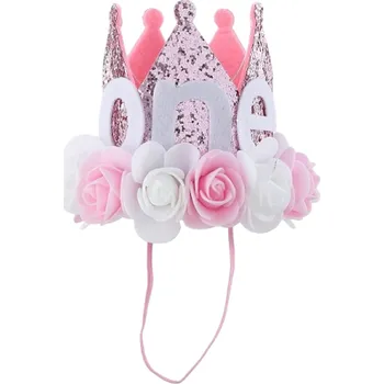 Karnevalový doplněk Narozeninová čepička první rok 9,5 cm růžová