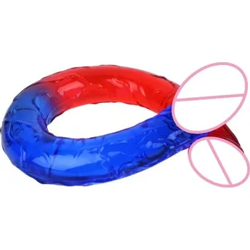 Vibrátor Oboustranné realistické gumové barevné dildo vel S pro ženy a páry voděodolné flexibilní provedení pro intenzivní potěšení diskrétní balení červená