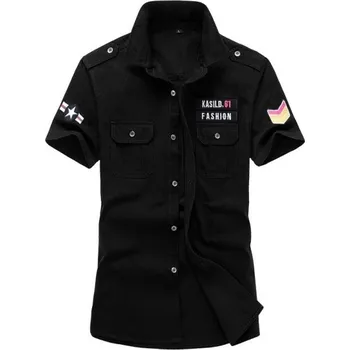 Pánská košile Pánská košile s krátkým rukávem F807 černá M