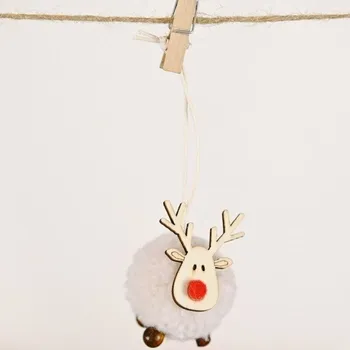 Vánoce Vánoční závěsná dekorace sob 5 x 5 cm béžová