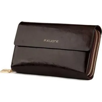 Peněženka Pánská kožená peněženka velká M662 tmavě hnědá