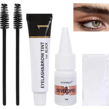 Sada na barvení obočí a řas Sada na úpravu obočí Dlouhotrvající barva na řasy a obočí Voděodolná Profesionální sada na obočí Přípravky na obočí černá