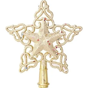 Vánoční dekorace Vánoční hvězda 16 x 15 cm zlatá