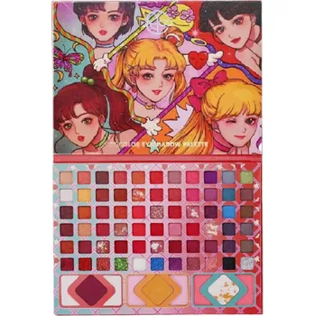 Oční stíny Paletka barevných očních stínů 66 barev Profesionální paletka se zrcátkem Třpytivé a matné stíny Vysoká pigmentace