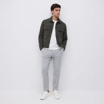 Pánské kalhoty Reserved - Kostkované kalhoty slim carrot - světle šedá - 5476L-09P - 5476L-09P-S