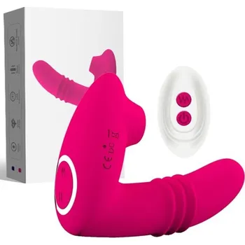 Vibrátor Womanizér s vibrátorem ve tvaru penisu, délka 10,7 cm, 10 vibračních režimů, silikonový, magnetické USB nabíjení, dálkové ovládání, voděodolný, diskrétní balení růžová