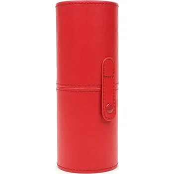 Kosmetická taška Kožené pouzdro na štětce na make-up červená