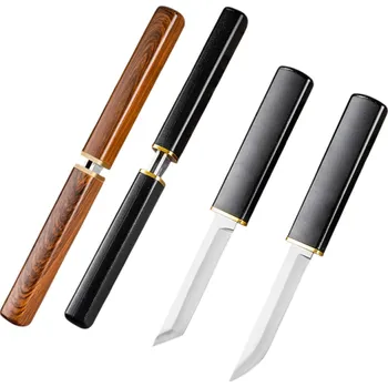 Multifunkční nůž Sada 2 ks 2v1 kempingový nůž 19,5 cm Dvojitý skládací nůž Nerezová čepel Černý a hnědý Outdoorový nůž EDC Nůž na přežití do přírody