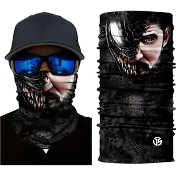 Nákrčník s potiskem tváře černý 3