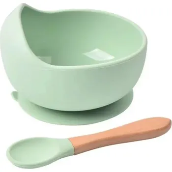Silikonová miska s přísavkou a lžící pro děti