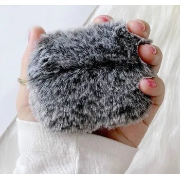 Příslušenství pro sluchátka Plyšový obal na pouzdro na Apple Airpods Pro tmavě šedá