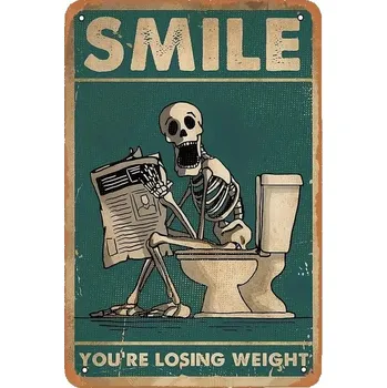 Plechová cedule BAF Kovová cedule Usmívej se - hubneš!!! 30 x 20 cm