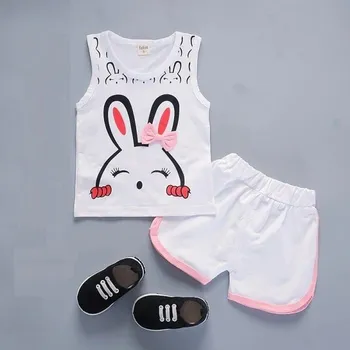 Dívčí tílko a kraťasy L1087 bílá 5