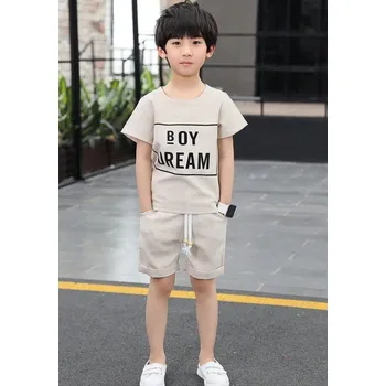 Chlapecké tričko a kraťasy L1607 béžova 12