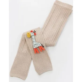 Dívčí pletené legíny T2491 béžova 4