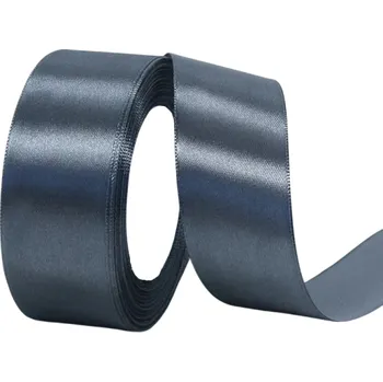 Papír Stuha 4 cm 22 m saténová Lesklá dekorační stužka na balení dárků Svatební dekorace Kreativní tvoření Výroba ozdob Ozdobná stužka tmavě šedá