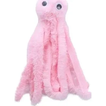 Hračka pro kočku Plyšová hračka pro kočky Chobotnice 19 cm Měkká kočičí hračka s chapadly Ideální na kousání, lovení a mazlení Roztomilý design růžová