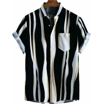 Pánská pruhovaná košile F796 černá XL