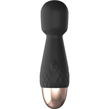 Vibrátor Silikonový mini vibrátor 10,2x2,6 cm ve tvaru Magic Wand s 10 vibračními módy a skrytým USB portem diskrétní balení černá