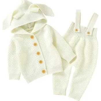 Kojenecká souprava Dětský svetr a kalhoty C1106 bílá 6-12 měsíců